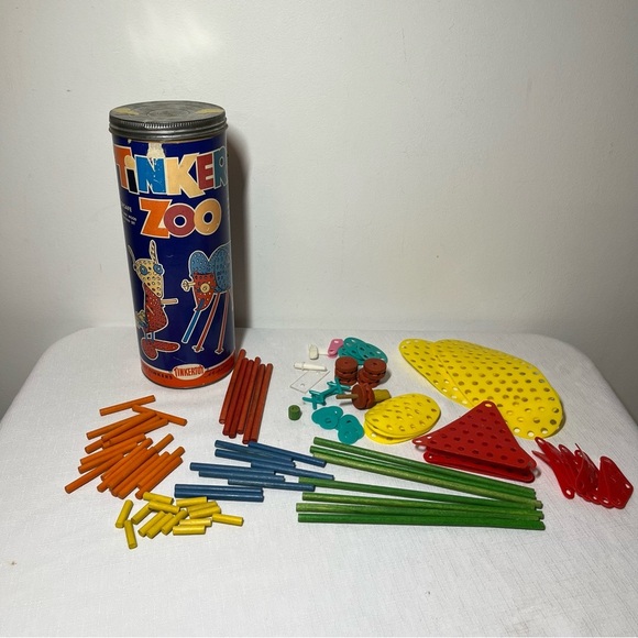 1961 Vintage Tinker Toy Zoo Building Set - HOURS OF FUN. COLLECTIBLE - Picture 6 of 13